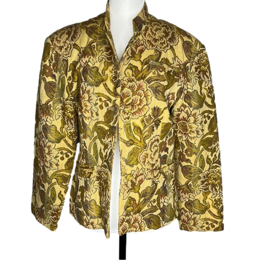 Gorgeous yellow & green tapestry blazer